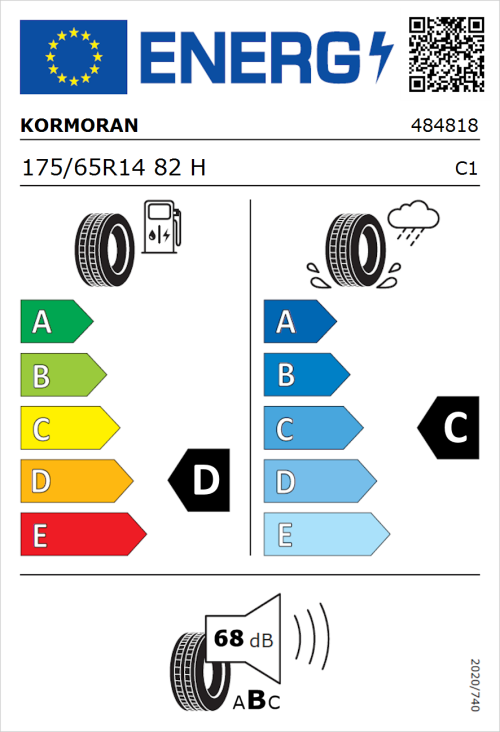 Tyre Label for Kormoran Road 175/65R14 82H